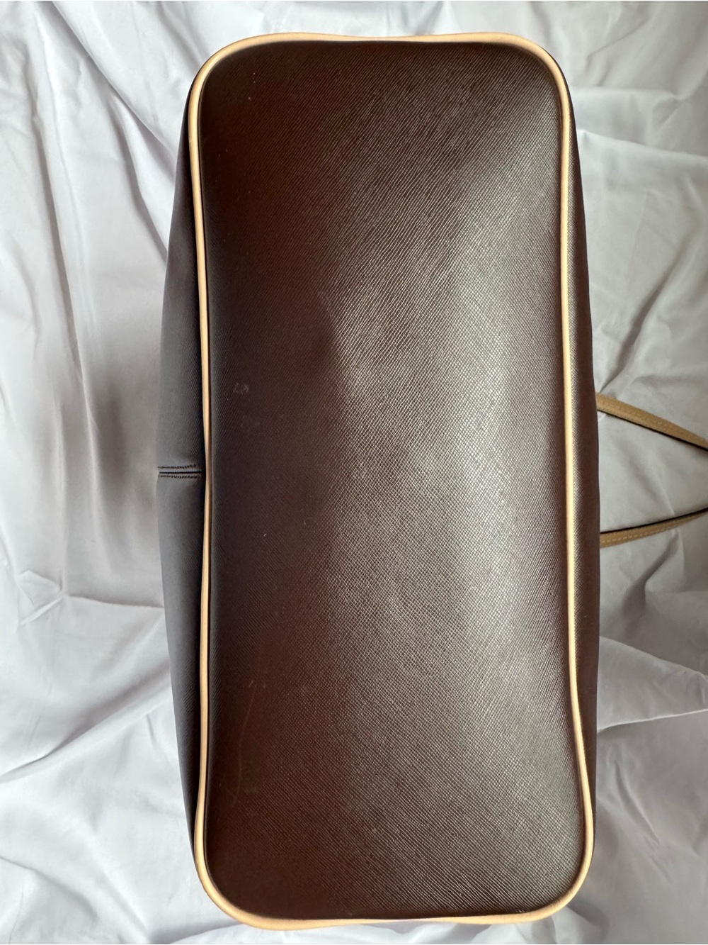 Coach Brown Tote with Tan Leather Trim - Picture 3 of 4